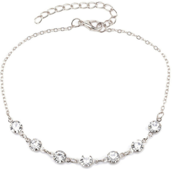 Crystal Ankle Bracelet Silver Tone Anklet New - Picture 2 of 3